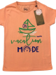 Girls Vacation Mode Peach T-shirt