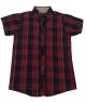 Boys Red Check Half Sleeves Dress Shirt