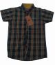 Boys Brown Check Half Sleeves Dress Shirt