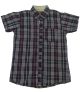 Boys Black Check Half Sleeves Dress Shirt